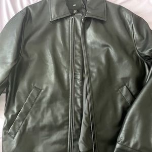 oversized leather jacket